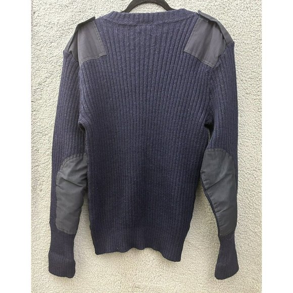 Brigade Quartermasters Sweater Mens XL Blue 100% Wool V Neck The Woolly Pully - Picture 5 of 6